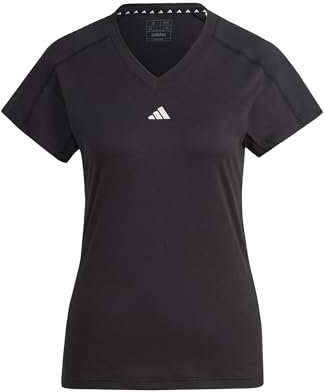 adidas Damen AEROREADY Train Essentials Minimal Branding V-Neck Tee, Black, XL