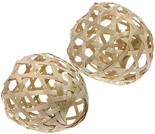 HOMSFOU Pantalla De Linterna Tejida De Pantalla De Luz De Natural Lámpara De Techo De Estilo Vietnamita para Lámpara De Mesa De Luz De Piso Luz Colgante 2 Piezas (Caqui)