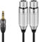 J&D Dual XLR Buchse zu 3,5 mm Y Splitter Kabel, 2 XLR Buchse zu 1/8 TRS Stecker Unausgewogene Stereo Audio Patch Adapter Kabel für Smartphone Laptop Mic DSLR Kamera, 1,8 Meter