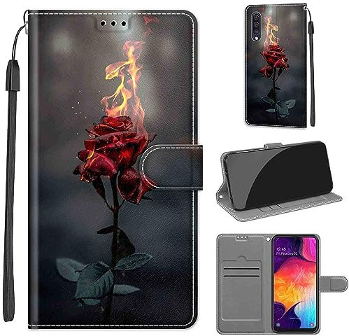 Handyhülle für Samsung Galaxy A50 / Galaxy A50s / A30s Hülle, Stoßfeste Flip Cover Handyhülle mit [2 Kartenfach] Handytasche Schutzhülle Lederhülle Klapphülle
