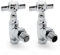 VANCOCO Angled Traditional Radiator Valve (Pair) - Traditional Chrome Radiator Valves with Cross Handwheel Suitable for Heated Towel Rails or Central Heating Systems