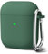 Oakxco für Airpods Hülle Silikon Bunt Matt Glatt Dünn Weich Gummi Airpods 1/2 Generation Case, Mädchen Einfarbig Hart Plastik Slim TPU Aesthetic Silikonhülle mit Karabiner, Dunkel Grün