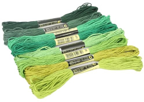 ulafbwur Stickgarn, Kreuzstich, Stickgarn, helle Farbe, Grün