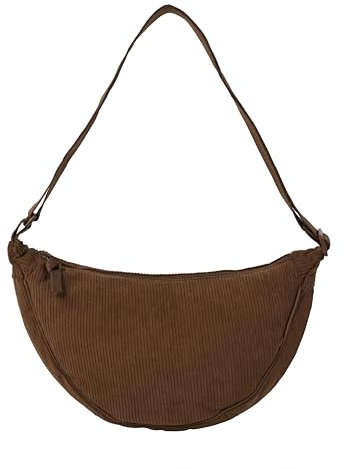 Jiliyote Cord Schulertasche Damen Cord Schultertasche Damen Umhängetasche für Arbeit Schule Shopping