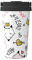 Jaywis Love Cartoon Fox Print Tlater Travel Mug,500ml Handheld Insulated Coffee Mug,Leakproof Lid Stainless Steel,Insulated Coffee Cup with Leakproof Lids Reusable Coffee Cups Travel Car Coffee Mug