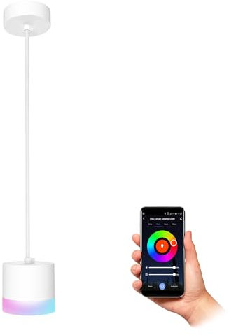 SSC-LUXon Design Deckenleuchte weiß VORA - moderne Pendelleuchte inkl. Smart Home GX53 Lampe kompatibel mit Alexa, Google & Siri
