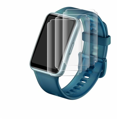 Savvies 4 Stück Full-Screen Schutzfolie für Huawei Watch Fit Special Edition Full-Cover Displayschutz-Folie mit Installationshilfe [3D Curved]