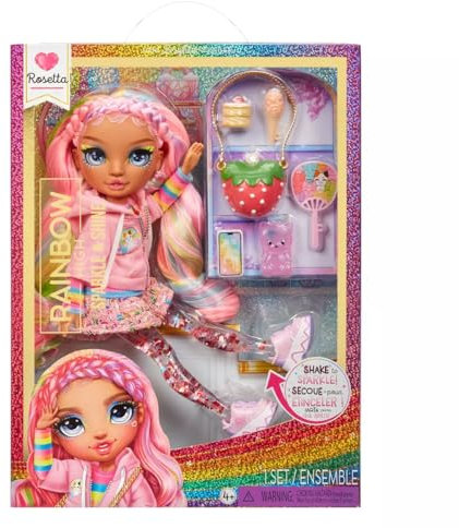 Rainbow High - Sparkle & Shine - Poupée mannequin de 27cm - Rose - Jambes avec liquide pailletés - Des 4ans
