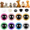 REJOECE 72 Stück 14mm Sicherheitsaugen für Häkeltiere 8 Farben Sicherheitsaugen für Amigurumi Augen Glitzernde Kunststoff-Sicherheitsaugen zum Häkeln für Puppe,Plüschtier,Teddyaugen