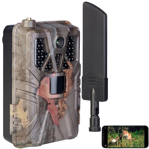 VisorTech Wildkamera mit SIM Karte: 4G/LTE-Akku-Wildkamera mit 2K-Auflösung, PIR-Sensor, Nachtsicht, App (Fotofalle, Wildtierkamera SIM, Funk Bewegungsmelder)