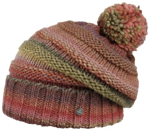 LIERYS Fauske Bommelmütze Damen Herren Pudelmütze mit Schurwolle Made in Germany Gestrickt Oversize Wollmütze Herbst Winter Bordeaux One Size