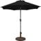Yaheetech Gartenschirm Sonnenschirm mit Schirmständer Rund Marktschirm Neigbar Kurbelschirm 10 KG Sonnenschirmständer Schirmgewicht für Outdoor und Balkon 270 cm Schwarz