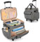 LUXJA Rollende Lehrertasche mit Laptopfach und abnehmbarem Dolly, multifunktionale Rollaktentasche mit Akkordeon-Aktenbereich (zum Patent angemeldet), Grau, 15.75 x 9 x 14.25 inches