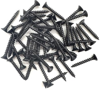 50 PCS Black Wood Screws (3.5mm x 25mm) Double Countersunk Multi Purpose Organic Woodscrews