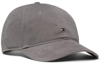 Tommy Hilfiger Herren Cotton 85 Logo Adjustable Baseball Cap Baseballkappe, Shady Stone, Einheitsgröße