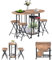 ZZINOKE Klappbarer Esstisch 5er-Set, Bartisch auf Rollen, Esstisch mit 4 Klappstuhl,Küchentisch Ausziehbar, Metallgestell, Geeignet für kleine Räume, Braun