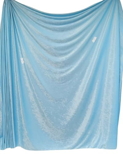 Crushed Velvet Stretch Material | Soft Furnishing, Craft Velour & Dressmaking Fabric | Same Day Dispatch | Sold By The Metre | By Tia Knight Q156 (Baby Blue)