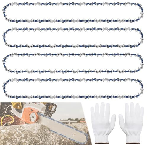 4 Pezzi Catena Per Motosega, 3/8 1,3 Mm 52tg 35 Cm Catena Di Ricambio, Catene Per Motosega, 52 Maglie Di Trasmissione, Catena Di Ricambio Catena Professionale Adatta A Varie Motoseghe