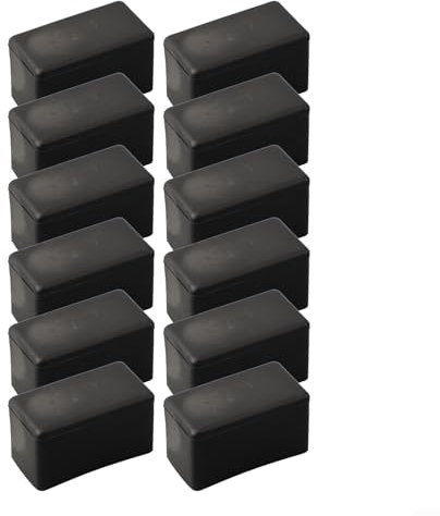 Lot de 12 capuchons rectangulaires en caoutchouc pour pieds de meubles - Embouts de protection pour pieds de meubles carrés en bois dur (30 x 60 mm)