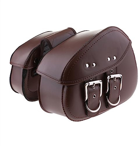 DZSQOMHGD Motorradtasche Satteltaschen Motorradtasche Braunes Leder Zwei Taschen Packtaschen Satteltasche Motorrad Werkzeugtasche(A)