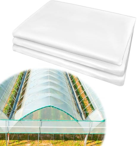 Vevitts Film plastique pour serre - 6 mm d'épaisseur - Film en polyéthylène transparent résistant aux UV pour jardinage et agriculture - 3 x 10 m