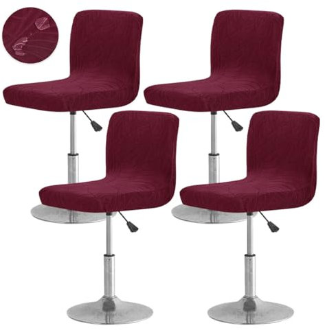Buenanir Bar Stool Cover with Back Waterproof Counter Height Bar Stool Slipcovers Stretch Swivel Barstools Slipcovers Pub Counter Chairs Covers for Kitchen Island Home Bar 4 Pack Wine red