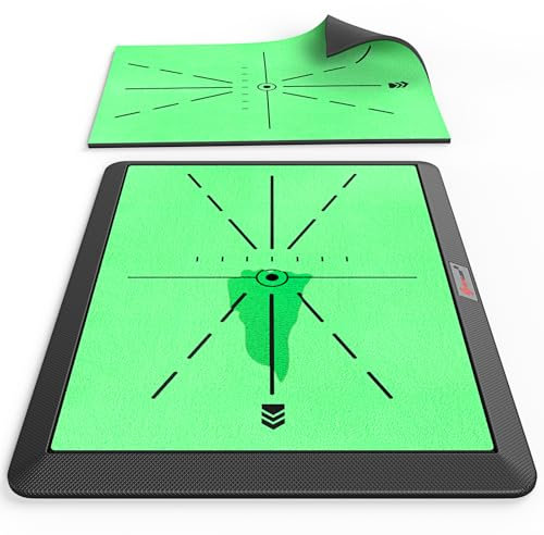 SAPLIZE Golf Hitting Mat | Swing Path Feedback & Detection|Extra Replaceable Golf Practice Mat 17x13| Advanced Guides & Heavy-Duty Rubber Base for Home/Indoor/Outdoor