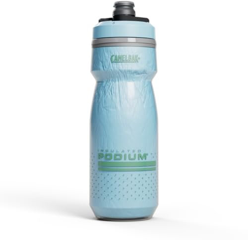 CamelBak Podium Chill Insulated 21oz Bike Water Bottle - Easy Squeeze Bottle - Fits Most Bike Cages, Crystal Blue
