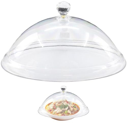 Copertura per torta per alimenti, cupola per torta in acrilico trasparente rotonda da 10 pollici, con copertura per torta Hadle, cibo fresco facile da pulire riutilizzabile sicura per torte, per espos
