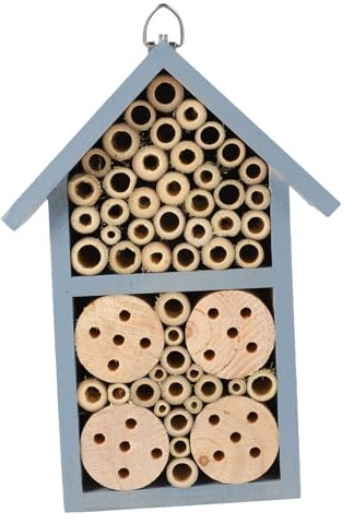 Kisangel Insektenhotel und Nistkasten, Insektenhaus Outdoor Bienenhotel Insect Wooden House Bienenhotel Nistplatz Für Wildbienen Und Insekten Dekoratives Gartenhaus Für Balkon Und Garten