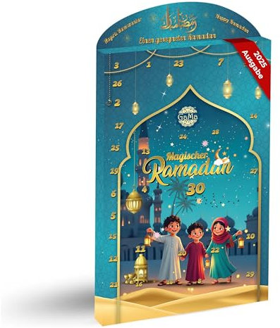 Ramadan-Kalender 2025 | Countdown Eid Kalender | Überraschungskalender | 30-Tage-Kalender voll mit Spielzeug, Süßigkeiten, Quiz für Kinder | Geschenkidee für Eid Mubarak | Ramadan Adventskalender