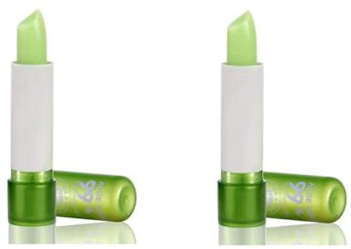 Aloe Vera Lippenpflege, Farbwechselnder Lippenstift, Feuchtigkeitsspendend Und Langanhaltend Lipstick Mit Aloe Vera Für Geschmeidige Lippen In Grünem Kunststoffgehäuse (2PCS)