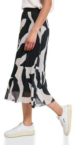 Street One Damen A361723 Mesh Plissée Rock, Whale Tail Grey, 46