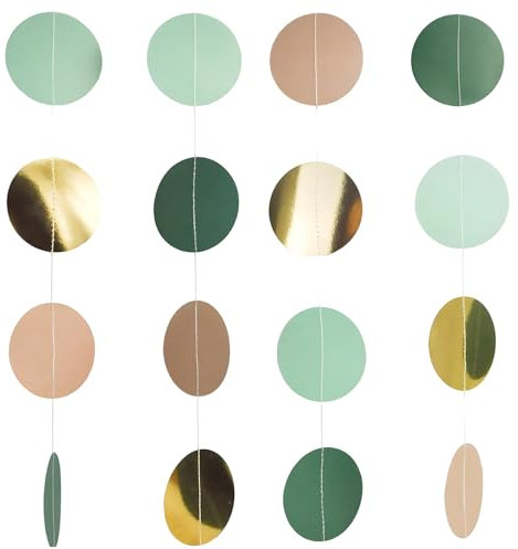 52 Ft Girlande Grün, 4 Stück 4m Lange Dekoration, Deko Girlande für Klassenzimmer, Party, Hochzeit, Weihnachten, Salbeigrüne Deko, Hängende Girlanden