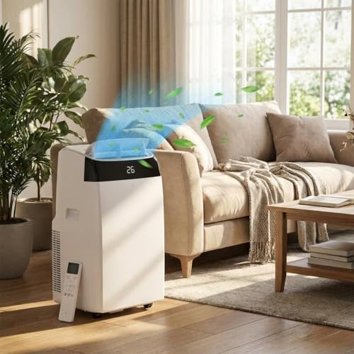 Portable Air Conditioner 10000 BTU, 3-In-1 Air Conditioning Unit - Cooling & Dehumidifier & 3 Fan Speeds, Sleep Mode, 24H Timer, Remote Control, Window Vent Hose Kit