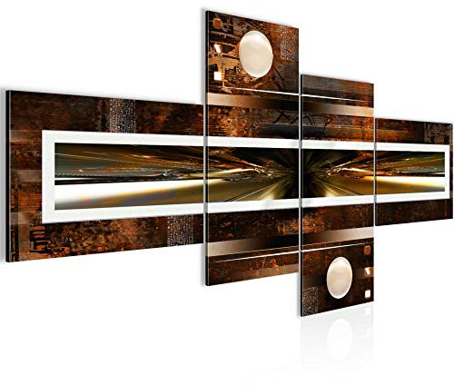 Runa Art Bild XXL 4 Teilig Abstrakt 200 x 100 cm Kunstdruck auf Vlies Leinwand Wanddeko Wohnzimmer Schlafzimmer 102141a