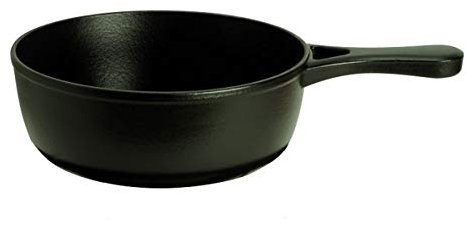 Visiodirect Poêlon en Fonte émaillée Noir - 2L