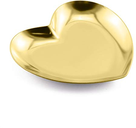 JCBIZ 1 Pezzo Oro Lussuoso Metallo Vassoio Di Stoccaggio A Forma di Cuore Gioielli Display Vassoio Decorazione Della Casa Piatto Da Servizio Mestiere Per L'organizzatore