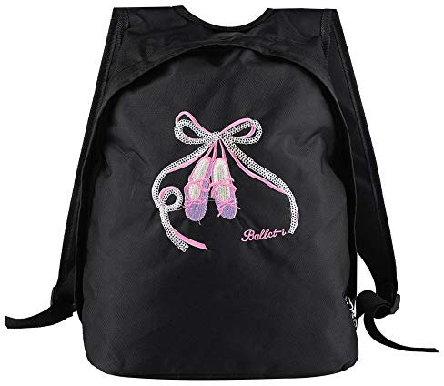 Ballett Tasche Damen,Mädchen Ballett Tasche Tanzen Rucksack Kinder Schulrucksack Tagesrucksack Mode Kinder Schulter Reißverschlusstasche Sport-Tasche Für Ballett,Tanz,Basketball (Schwarz)