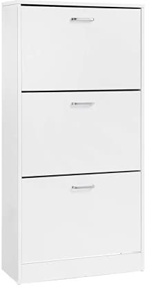 Home Heavenly - Mueble Zapatero VIC 3 Puertas, Gran Capacidad de almacenaje, Color Blanco o Roble (107 X 60 cm) (Blanco)