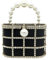 Boutique De FGG Abendhandtaschen mit Perle Strass Clutches für Hochzeit Party Kristall Eimer Tasche Schultertaschen,Klein,Schwarz