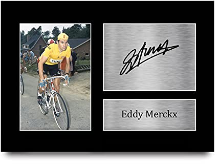 HWC Trading A4 Eddy Merckx Gifts Printed Signed Autograph Picture for Cycling Memorabilia Fans