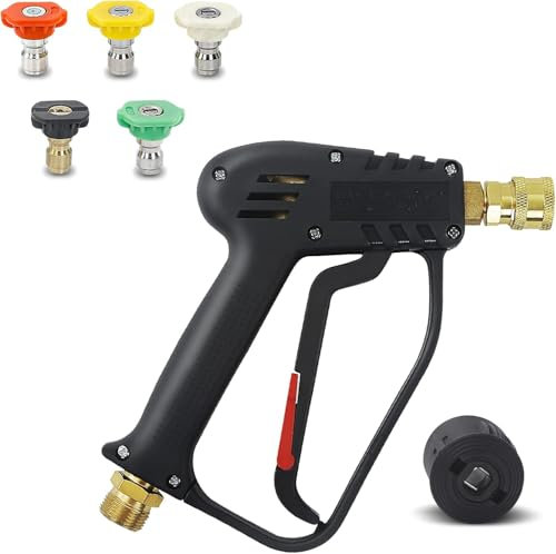 DERASL 4000 PSI Hochdruckreiniger-Pistole mit M22 14mm Schlauchstecker, Nilfisk Schnellverbindung, Autowasch-Pistolen-Set für Autoreinigungsgerät