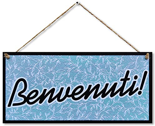 CARISPIBET Benvenuti | segni decorativi per la casa targhe decorazioni per la casa entrata targa della porta targhe decorative 15 x 30 cm