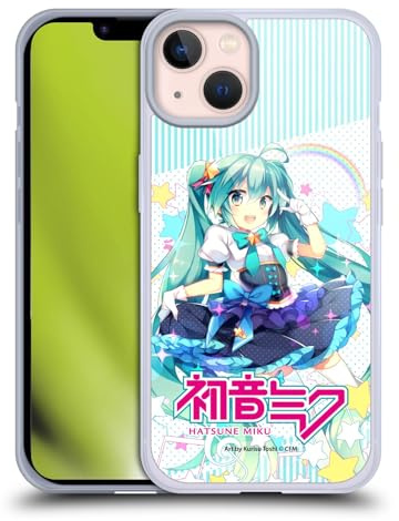Head Case Designs Offizielle Hatsune Miku Sterne und Regenbogen Grafiken Gel Handyhülle Hülle [Militärischer Schutzgrad] Kompatibel mit Apple iPhone 13
