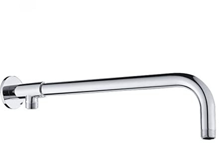 Gnimauhz 50cm Montage Mural Bras de Douche Tuyau de cuivre tube Chrome Fini,Accessoires Tube Bras de Tête de Douche Support en Cuivre,pour Salle de Bains Pommeaux