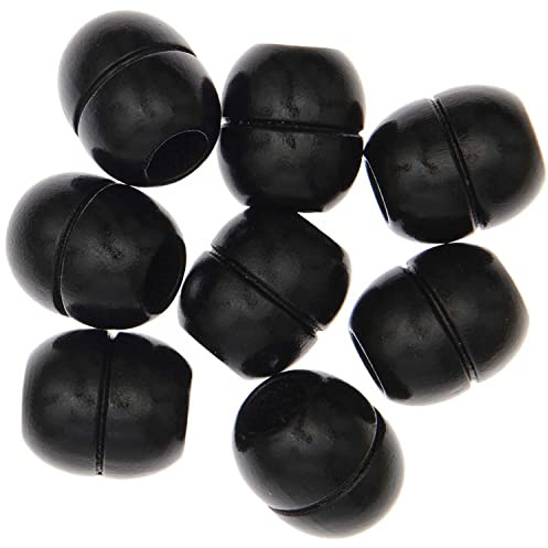 Große Makramee Perlen 10mm großes Loch, Holz, Schwarz 1,9cm x 2,2cm 8 Stück von Rico Design