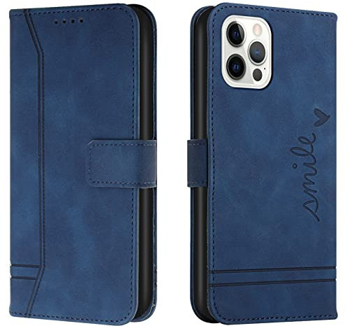 Lihondar Kompatibel mit Huawei Y3 2017 Hülle, Handyhülle Huawei Y3 2017, Premium Leder Klappbar Schutzhülle Tasche Wallet mit Brieftasche [Ständer] [Standfunktion] Cover Flip Case Klapphülle (Blau)