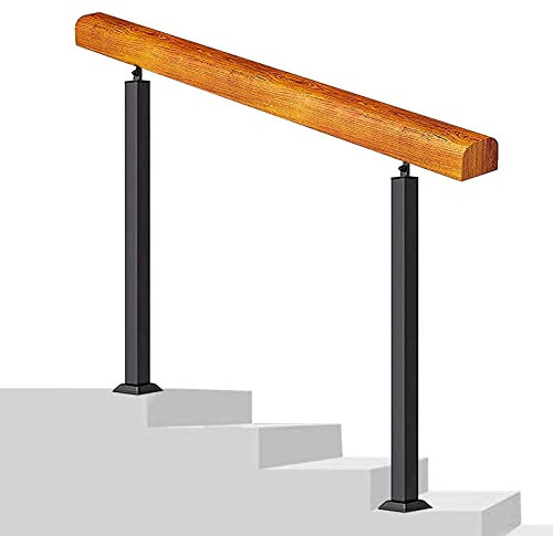 SXBHDM 2-3 Stufen Handlauf Treppengeländer Eingangsgeländer Geländer Hauseingang Treppenhandlauf Handläufe Stützsatz Übergangshandläufe für Betonstufen oder Holztreppen, lang 60~150 cm