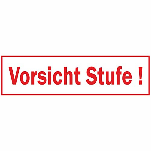 Indigos UG - Schild Vorsicht Stufe! - - Warnschild - 25x7 cm - Warnung - Sicherheit - Hotel, Firma, Haus - Aluverbundplatte 3mm - Hinweisschild - Warnschild